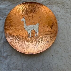 Peruvian Brass Llama Plate